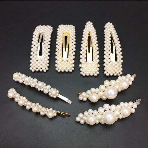 MANILAI Simulated pearl Hair Clips For Women Handmade Beaded Hairpins Wedding Hair Jewelry Female Gifts Wedding Hair accessories
