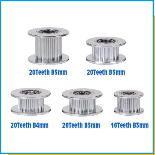GT2 Idler Timing Pulley 16/20 Tooth Wheel Bore 3/5mm Aluminium Gear Teeth Width 6/10mm For I3 Ender 3 CR10 Bluer Printer Reprap