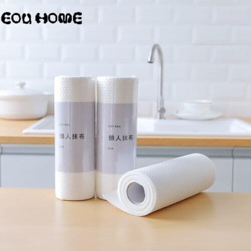 3/5/8 Roll Disposable Kitchen Cleaning Cloth Multifunctional Wiping Pad DishCloth Bathroom Lazy Rags Wiping Cleaner Scouring Pad