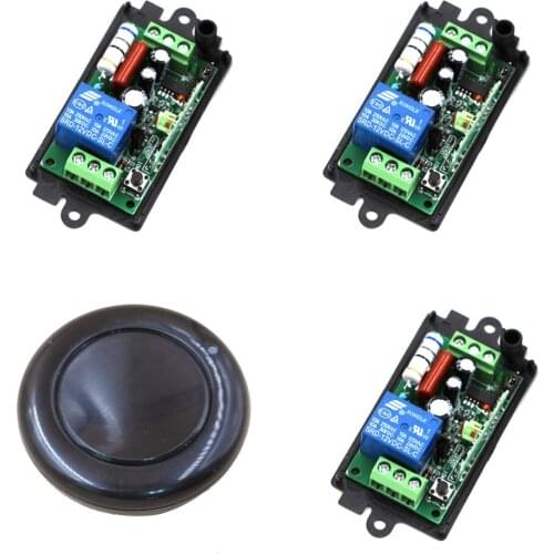 AC220V 110V 1CH Lighting Switches Remote Control Switch 3 Receiver 1 Transmitter Learning Code Remote Controller 315/433Mhz