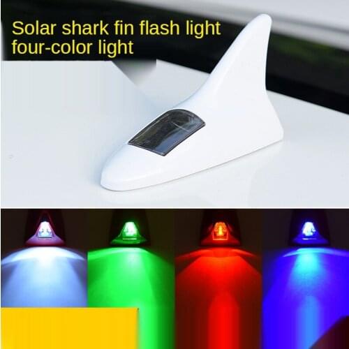 Car LED Light Tail Modified Lights Automotive Decorative Lights Solar Shark Fin Antenna Roof Anti-rear-end Car LED Flash 8Lights