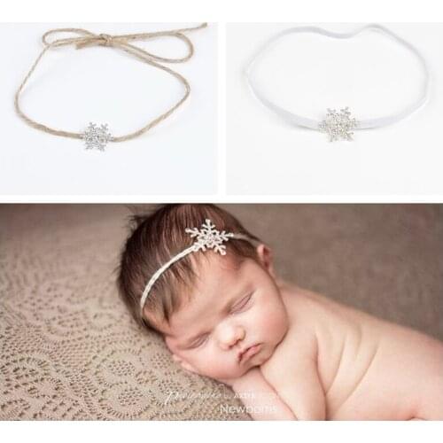 Shining Snow Flower Rhinestone Newborn Baby Girls Headband Fashion Toddler Hairband Kids Accessories Birthday Party Decoration
