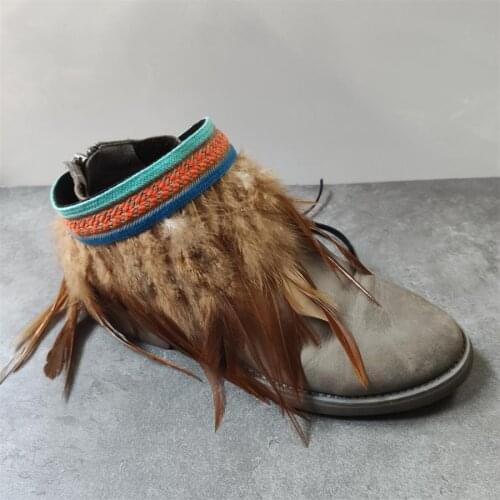 Hair Bridal Wedding Party Shoes Accessories For high Heels Sandals Boots Boho Feather Shoes Decorations