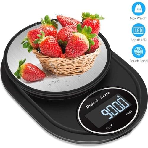 Digital Kitchen Scale 11lb/5kg 0.1g Precision Food Diet Scale for Cooking Baking Multifunctional Measure Tools Stainless Steel