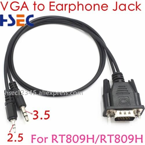 VGA headphone cable 3.5mm and 2.5mm plug for RT809F RT809H programmer solve headphone port to look at print and swipe HDMI wire