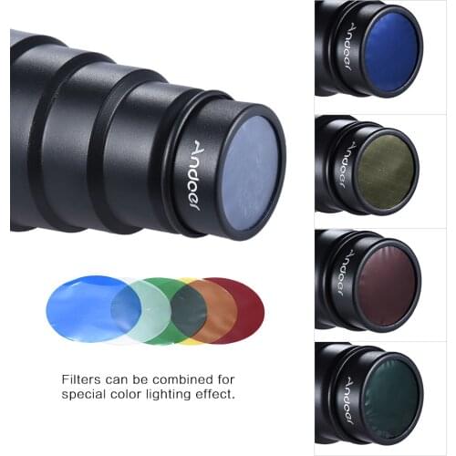 Andoer Conical Snoot Color Filter Flash Light Modifier for Neewer Canon Nikon Yongnuo Godox Meike Vivitar Camera Speedlight