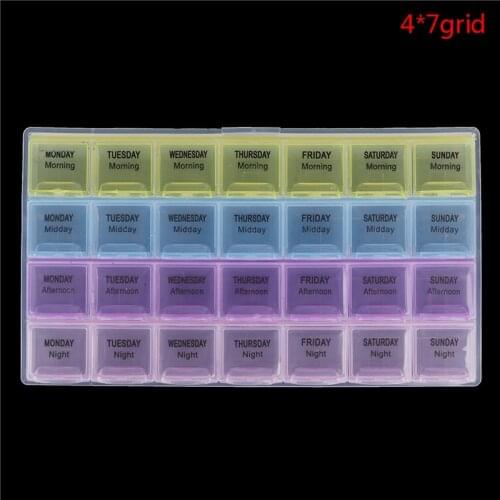 28 Cell Pill Box Whole Month Medicine Organizer Week 7 Days Tablet Storage Case
