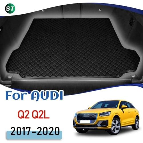 For Audi Q2 Q2L 2017-2021 Leather Car Trunk Mat Trunk Boot Mat Liner Pad Cargo pad Carpet Tail Cargo Liner Sline 2018 2019 2020
