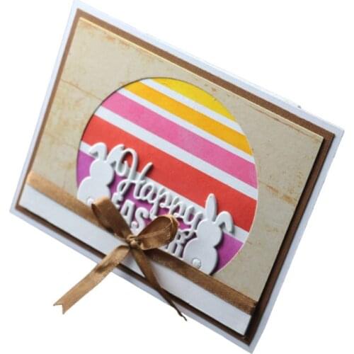 Rabbit Happy Easter Metal Cutting Dies Stencil Scrapbooking DIY Album Stamp Card