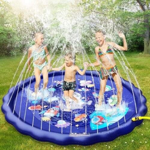 Big Size Summer Sprinkle Splash Play Mat Outdoor Backyard PVC Sprinklers Toys For Kids Dog Fountain Baby Water Wading Pool