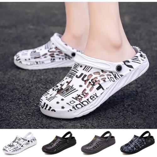 Fashion Couple Shoe Matching Summer Outdoor Beach Shoes Slip On Garden Clogs Casual Water Shower Water Mules Quick-Drying Shoes
