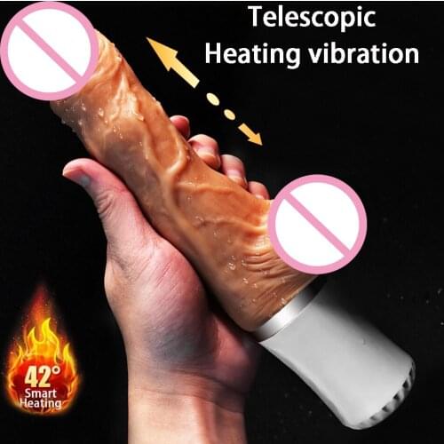 Heating Big Dildo Vibrator for Women Realistic Silicone Penis Dildos for Women Masturbation Telescopic Huge Male Cock Vibrador