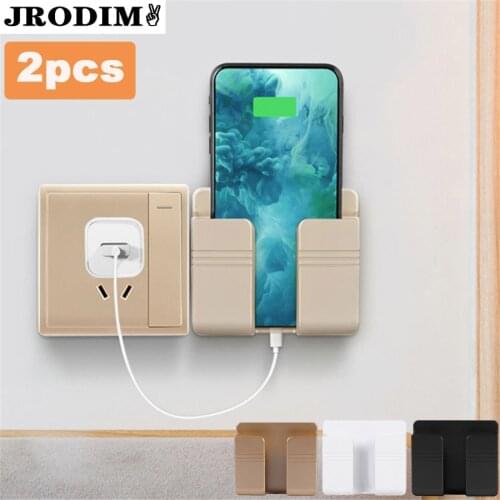 Mobile Phone Charging Hanging Holder Wall Mounted Plug Bracket Control Mounted Storage Box Home Storage Organizer Tools