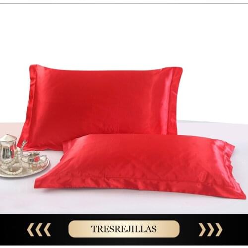 48x74cm Pillowcase for Bed Pure Emulation Silk Satin Pillowcase Throw Single Pillow Covers Comfortable Pillow Cover 2 pcs