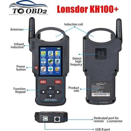 Newest Lonsdor KH100+ able to Identify Copy/Chip Simulation/Remote Generation/ect KH 100 + Hand-Held Remote Key Programmer