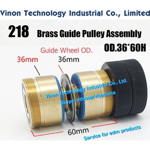 OD36x60Hmm 218 Brass Guide Pulley Roller Assembly Parts, Brass-Rollers Diameter 36, Guide-Pulleys Diam. 36mm, Height 60mm