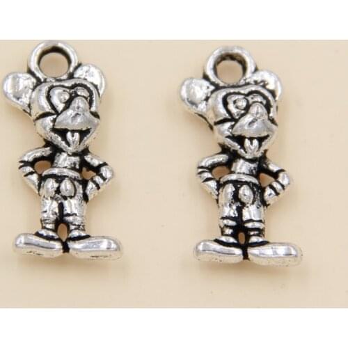 Wholesale 40pcs Tibetan Silver Animals Charms Pendants 8.5x19mm