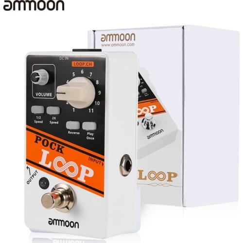 Ammoon POCK LOOP Looper Guitar Effect Pedal 11 Loopers Pedal Loop Electric Guitar Pedal Reverse True Bypass Guitar Accessories