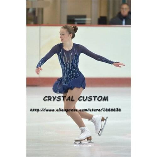 Crystal Custom Figure Skating Dress Girls New Brand Ice Skating Clothes For Competition DR4608