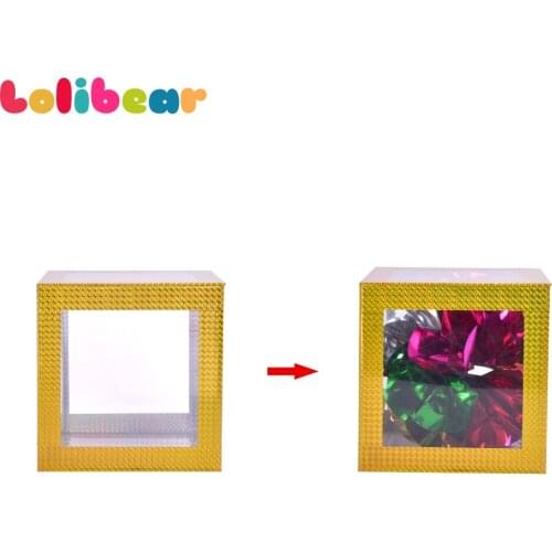 Production Box Flowers (with Ball Flower) Magic Trick Fun Appearing From Transparent Box Instantly Fantastic Crystal Clear Cube