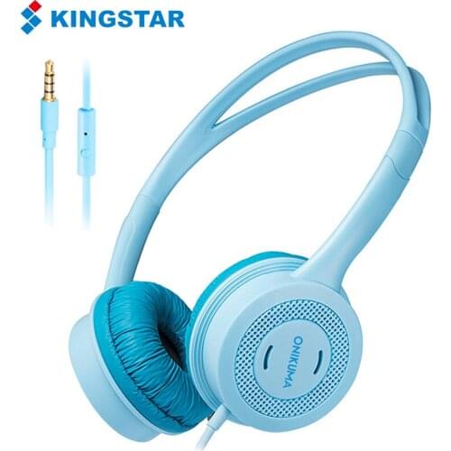 KINGSTAR Kids Headsets 3.5mm Plugs Wired Headphone with Microphone Over-Ear Children Earphones for PS4 Game Pad Xbox One Phone