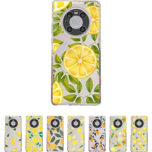Lemon Phone Case Transparent For Huawei honor V 40 30 20 X note 10 pro lite max s Soft TPU Clear Mobile bags