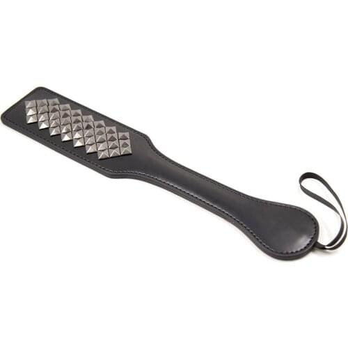 Siliver/Golden Leather Studded Spanking Flogger BDSM Bondage Fetish Slapping Paddles Sex Toys for Couples Women Men L1