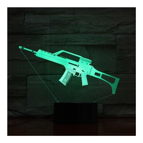 3D Led Night light with Buletooth Speaker Option Acrylic Gun Pattern Usb Table Lamp Kids Gift Touch Switch Desk Night Light 1729