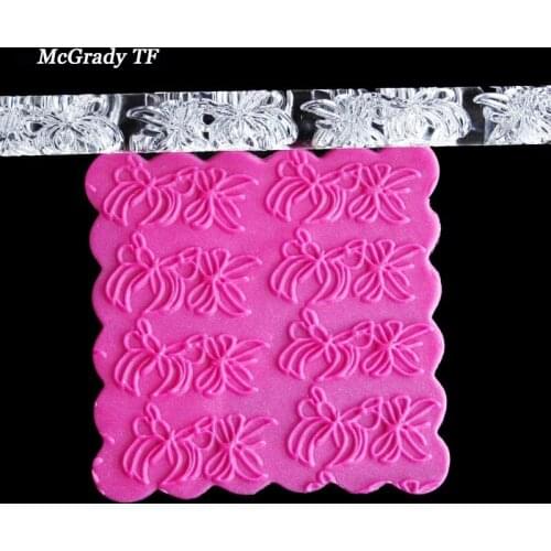 Bow Flower Embossing Rolling Pins Sugar Craft Tools Fondant Cake Decoration Tools Bow Design Rolling Pins Cake Tools