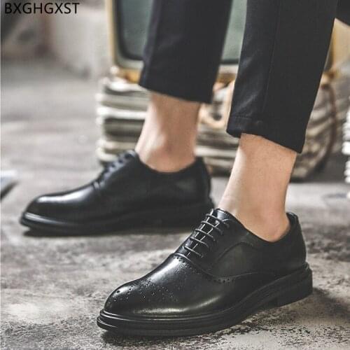 Oxford Formal Shoes for Men Leather Dress Shoes Mens Fashion Wedding Shoes for Men 2021 Black Man Los Zapatos De Los Hombres