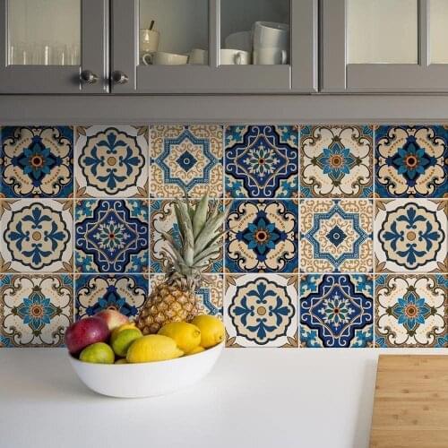 Packaging 16 tile Stickers size 15 X15 cm - Made in Italy PVC bathroom & kitchen Stickers design-Algarve