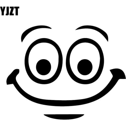 YJZT 15.7X12.3CM SMILEY FACE Vinyl Decal Sticker Car Window Funny Decoraiton Accessories C25-1065