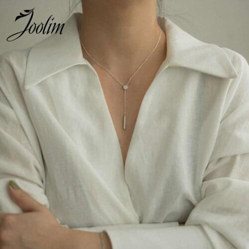 Joolim High End Gold Color Dainty Y Necklace Stainless Stel Jewelry