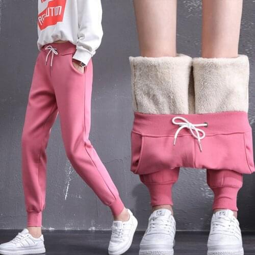 Womens Trousers Joggers Workout Pants Thick Warm Lamb Cashmere Harem Pants Sweatpants Pants Clothes Sweatpants For Women