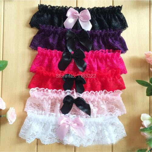 Wholesale Women Lady Cosplay Killer Maid Bridal Wedding Accessories Lace Bow Bowknot Elastic Thigh Leg Ring Garter Belt
