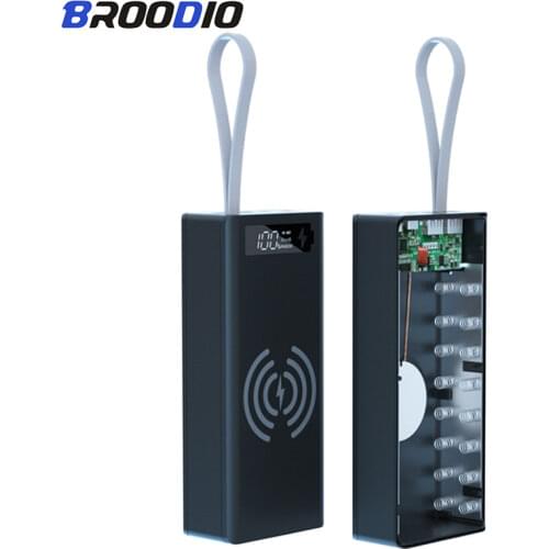 16*18650 PD QC3.0 USB 10W Welding Free Battery Storage Box Fast Wireless Charging DIY Power Bank Case 18650 Battery Holder Box