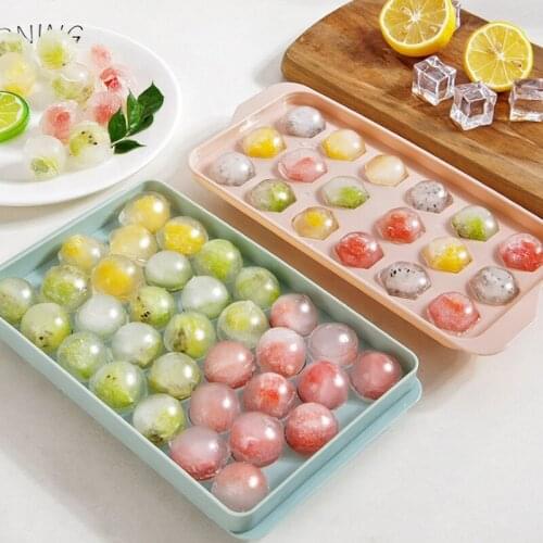 18/33 Grid Ice Cube Tray Moulds 3D Round Diamond Plastic DIY Ice Cream Molds Makers For Home Party Kitchen Tools Bar Accessories