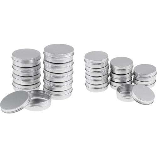 20pcs Aluminum Tin Jars Cosmetic Containers Round Tin Cans with Screw Cap Lid for DIY Crafts Cosmetics Salve Candle Travel