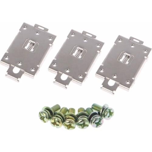 3 Pcs Single Phase SSR 35mm DIN Rail Fixed Solid State Relay Clip Clamp With 6 Mounting Screws Relays