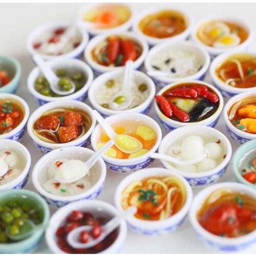 4PCS/LOT 1:6 Scale Dollhouse Miniature Chinese Play Food Toy Mini Doll Food Miniatura Kitchen Accessories