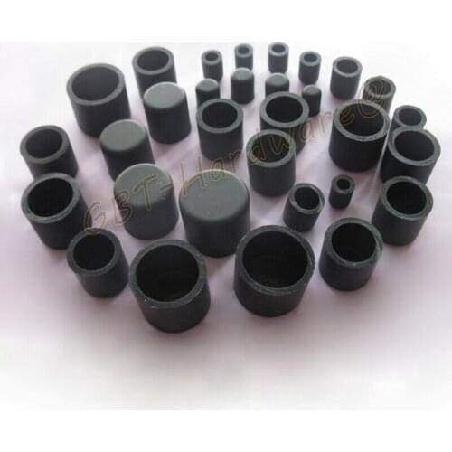 10PCS Silicone Rubber Round End Caps Pipe Cover Black & White 3.7-24.7mm Rubber Female Caps Round Tube Insert Stoppers