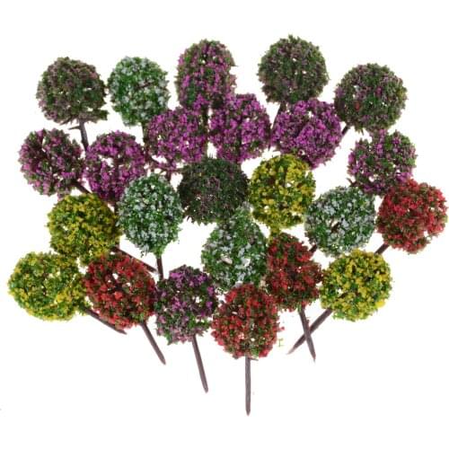 5pcs/lot Plastic Miniature Flower Tree Plants Fairy Garden Decoration Dollhouse Craft Model
