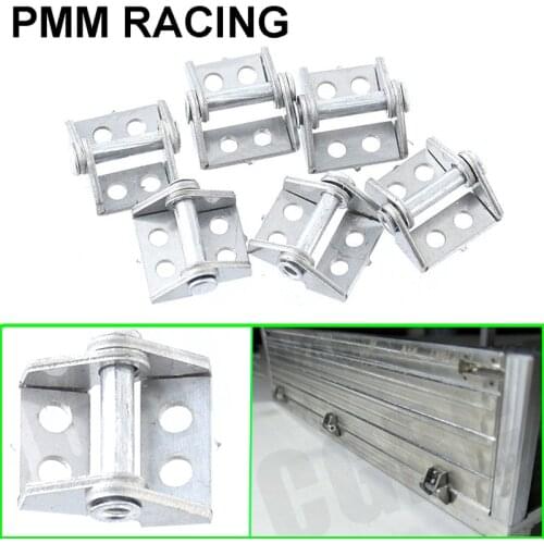 6pcs Silver Metal Trailer Cargo Box Hinge For 1/14 Tamiya RC Truck MAN Scania Benz Actros 1/10 RC Crawler Upgrade parts