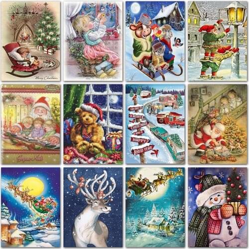 5D DIY Diamond painting Santa Claus Christmas snowman gift Full Round Diamond mosaic Full Square Diamond embroidery Cross stitch