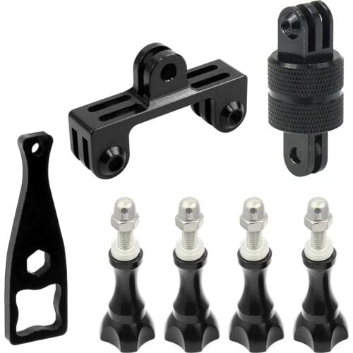 BGNing Aluminum Dual Flash Bracket & Rotatable Tripod Adapter & Long Screw for Gopro SJCAM XiaoYi Action Camera