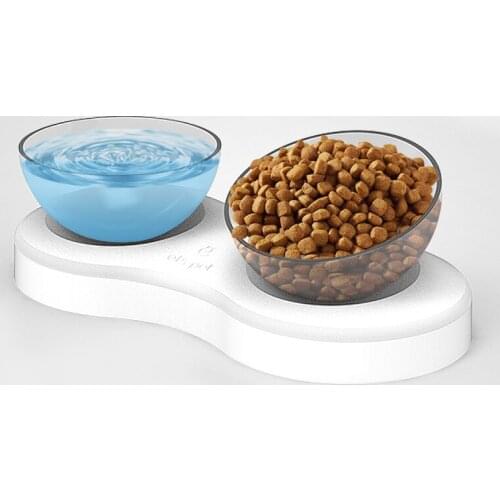 Double Elevated Cat Bowl Dog Food Water Bowls Non-slip with Raised Stand Pet Feeder and Waterer Cat Feeding & Watering Supplies