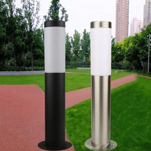 E27 Waterproof Stainless Steel Pillar Light Aluminum Outdoor Garden Lawn Lamp Pillar Post Light Landscape Lawn Bollards Light