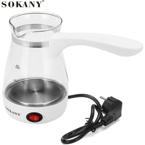 SOKANY Electric Coffee Maker Pot Home Electrical Mocha Espresso Coffee Kettle Heat Resistant Portable Coffee Percolators 220V