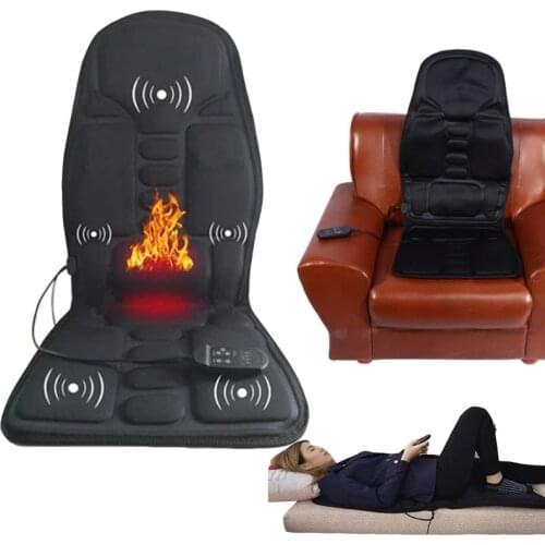 Electric Portable Heating Vibrating Back Massager Chair In Cushion Car Home Office Lumbar Neck Mattress Pain Relief Massage