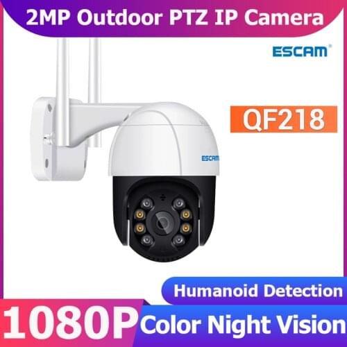 ESCAM QF218 1080P Smart IP Camera WiFi Outdoor Night Vision PTZ Home Security Camera CCTV ICsee WIFI Camera Video Surveillance